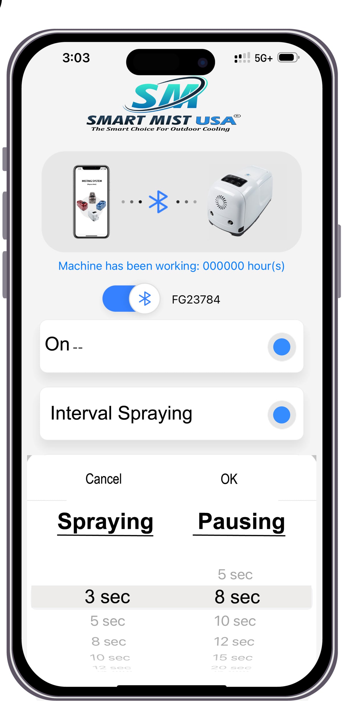 120 ft.- 60 nozzle high pressure misting system w/app control. DIY misting system Kit with optional stainless steel tubing