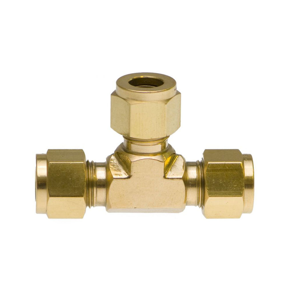 3/8" Brass Compression Tee Fitting
