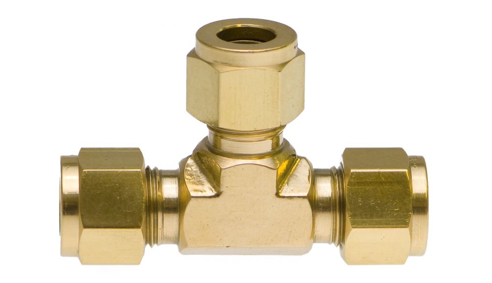 1/2"-3/8 " Brass Compression Tee Fitting