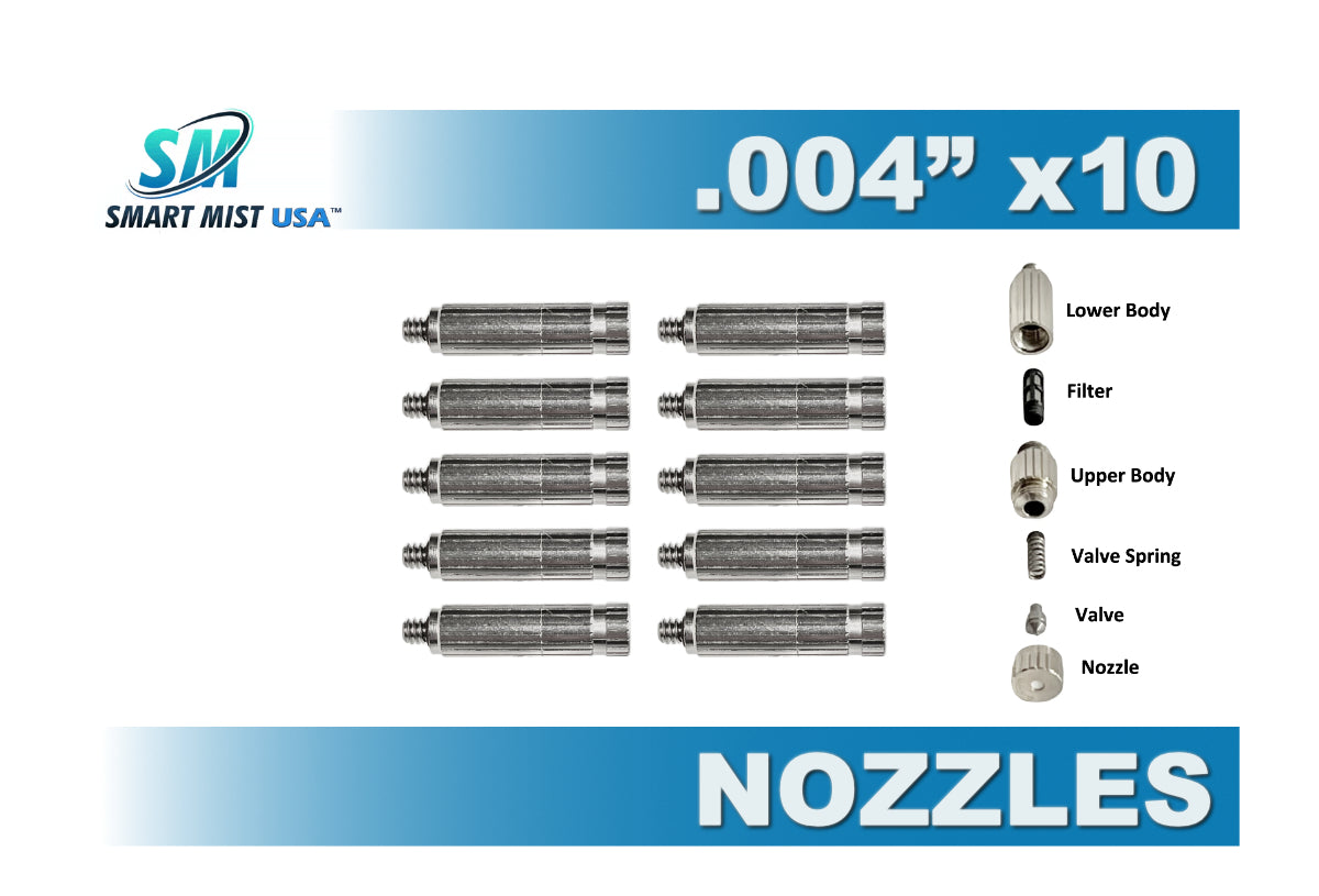 Premium .004&quot; nozzle w/filter and anti-drip valve ( 10 pack)