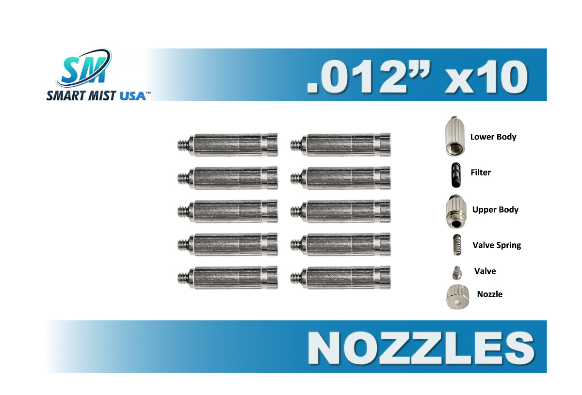 Premium .012" nozzle w/filter and anti-drip valve ( 10 pack)