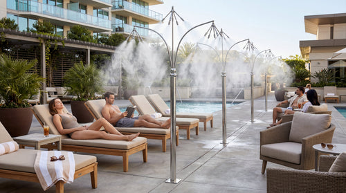 Stainless Steel Misting Column — High-Pressure Outdoor Cooling