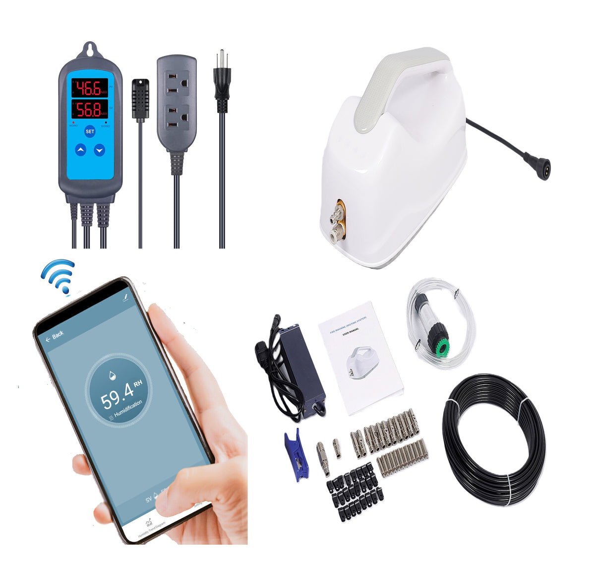 Greenhouse Misting  Kit With Smart Humidity Controller