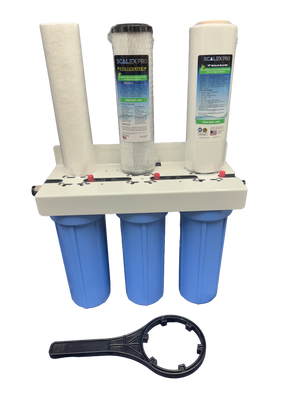 ( BEST ) Triple Canister with Pre-Filter + 2 stage Calcium Filtration + Wrench