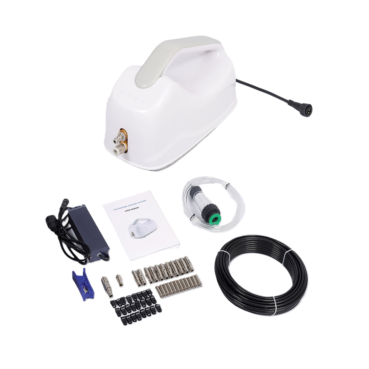 SM-050E 20&#39; 12 nozzle high pressure misting system 700 psi w/remote control. DIY misting kit