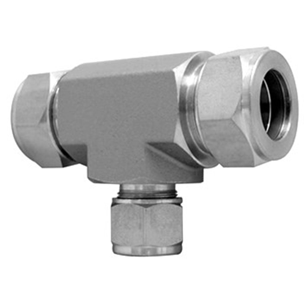 3/8" X 1/4" Stainless Steel Reducing Tee Compression Fitting