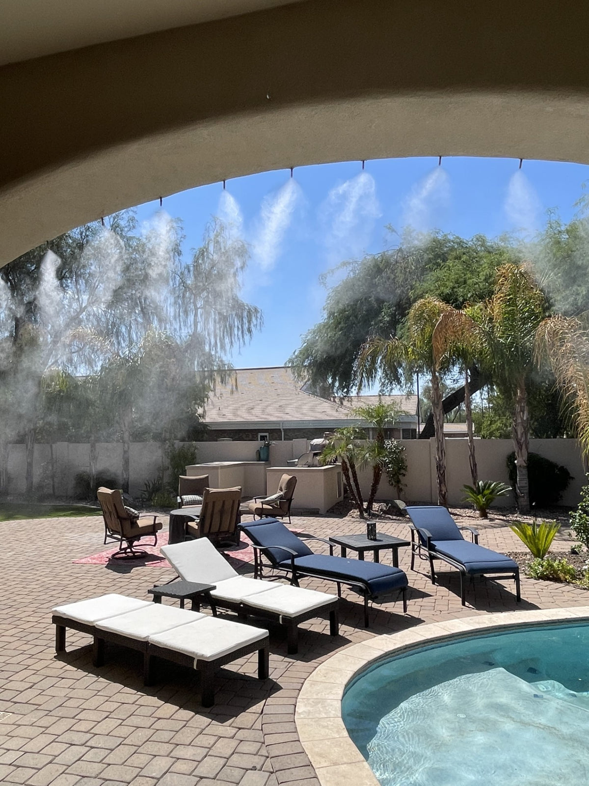 100 ft. - 50 nozzle high pressure misting system w/app control. DIY misting system  Kit with optional stainless steel tubing